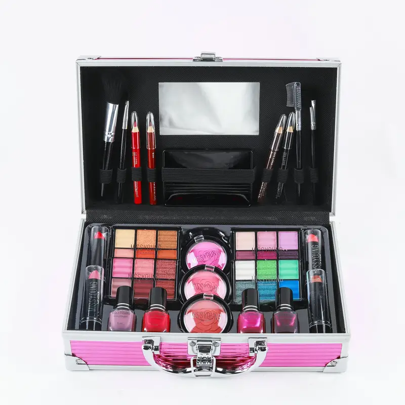 professional all in one makeup set with eyeshadow lipstick nail polish blush eyebrow pencil and makeup brush perfect mothers day gift details 2