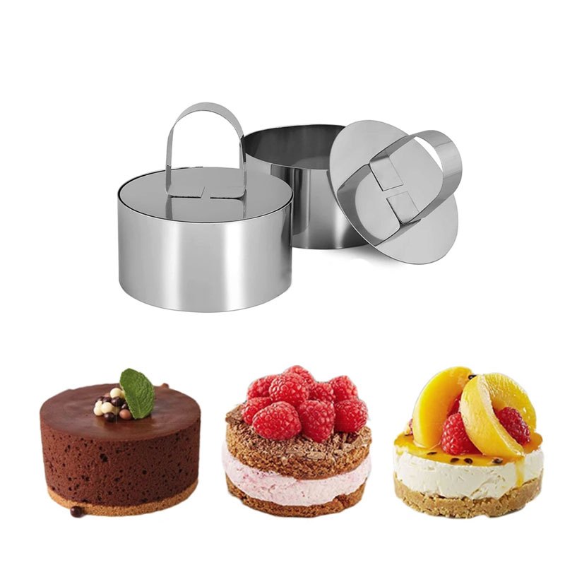 Housoutil 2 Sets Stainless Steel Mousse Mold Shaped Stainless Steel Molds  Cakesicles Mold Stainless Steel Cake Mold Shapes Baking Molds Circle Baking