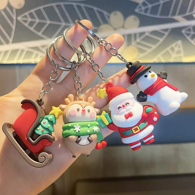 Christmas Keychains Clay Santa Christmas Tree Reindeer Snowman Car Key Ring  Handbag Keyring Christmas Gifts Party Favors - Jewelry & Accessories - Temu  Germany