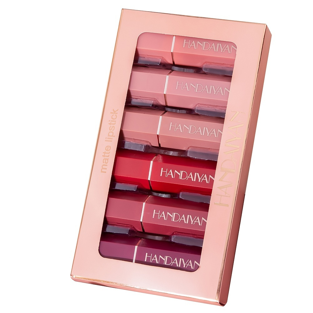 

6 Pack Lipstick Makeup Kit, Lipstick Beauty Long Lasting Sexy Hydrating Makeup Lip Gloss Ladies Lipstick Baddest Valentine's Day Gifts