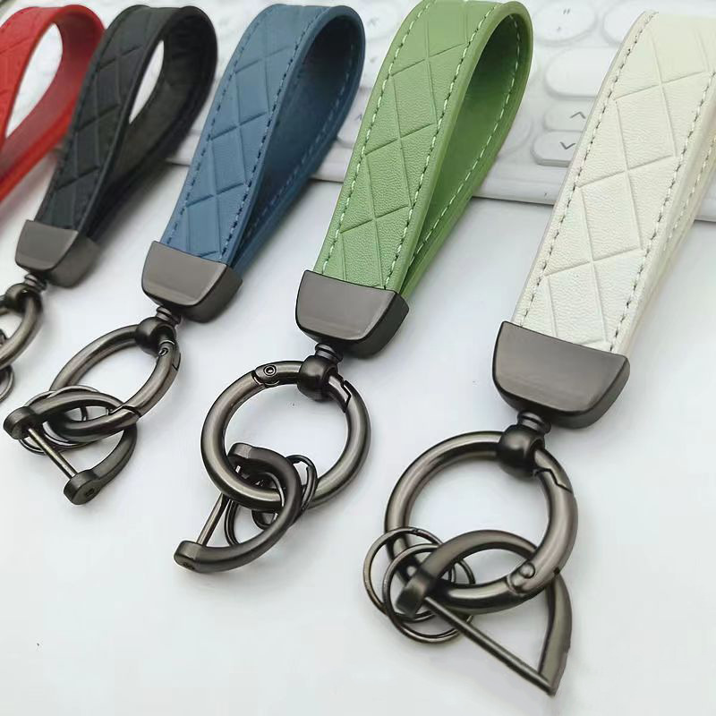 Leather Car Keychain, Car Automotive Key Chain With Anti-Lost D-Ring,  Simple Key Chain Key Key Ring Lanyard Pendant For Men Women