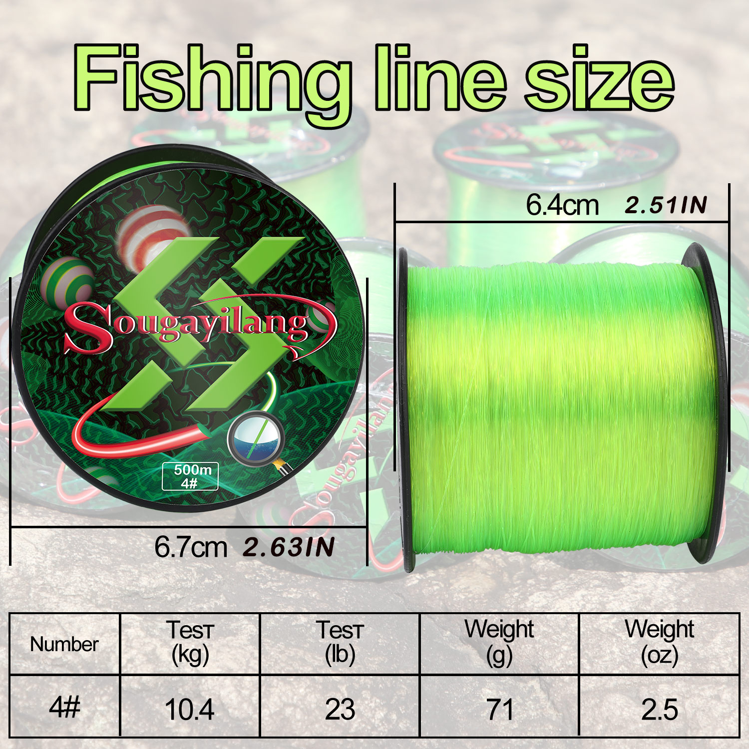 Sougayilang Fishing Line Nylon String Cord Clear Fluorocarbon