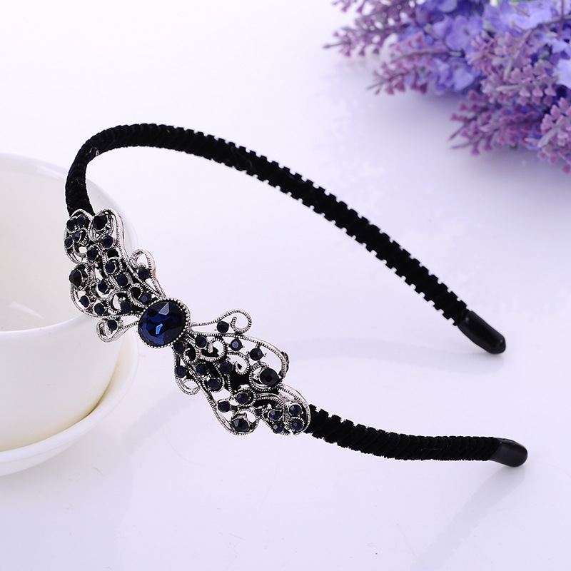 Boho Velvet Crystal Vintage Headband Rhinestone Bow Hair Accessories