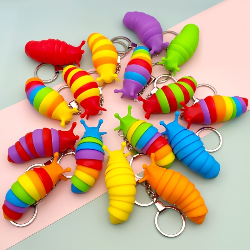 

1pc Creative Slug Keychain Toy - A Fun And Colorful Gift For Kids!