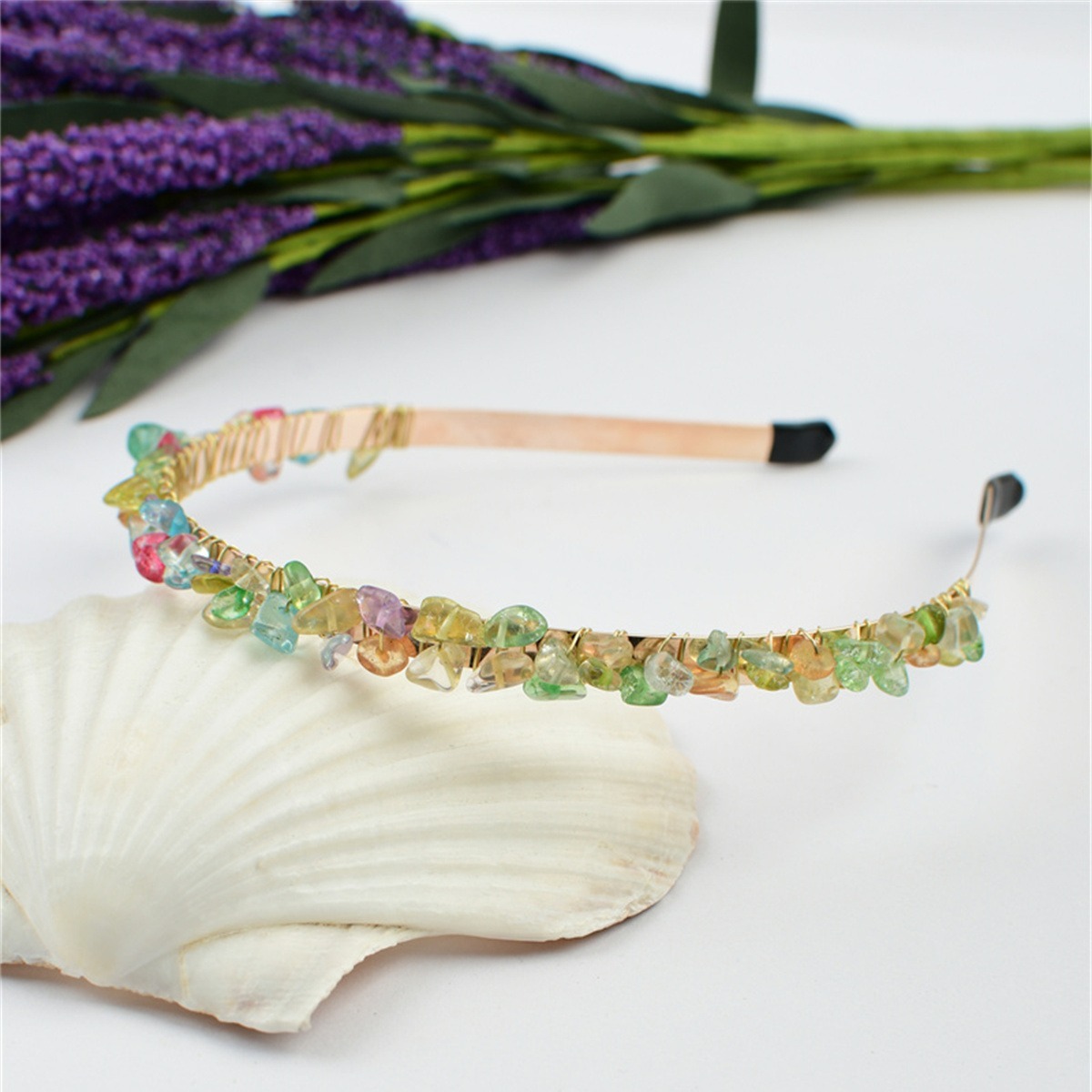Rose Quartz Amethyst Mermaid Tiara Headband