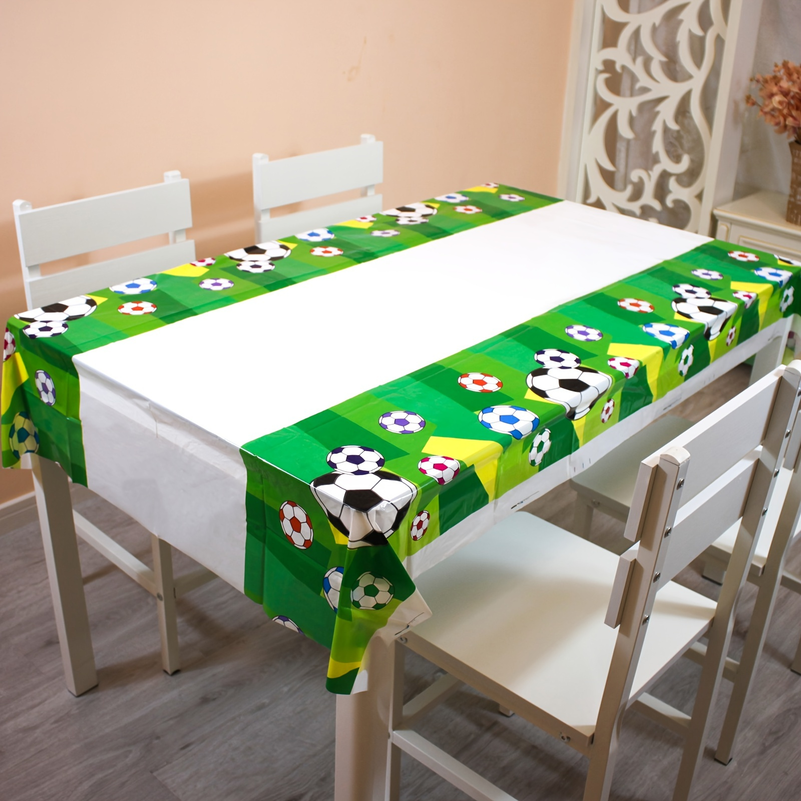 

1pc, Football Decor For Party, Disposable Tablecloth (71"x42.5")