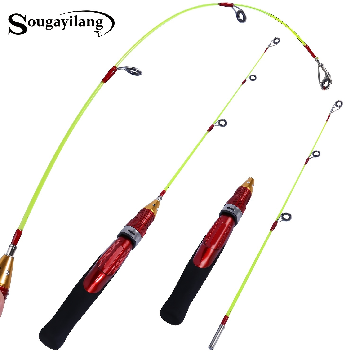 1 Set Ice Fishing Reel & Rod Combo, High Visibility Ice Fishing Pole, 28''  Spinning Ice Fishing Rod