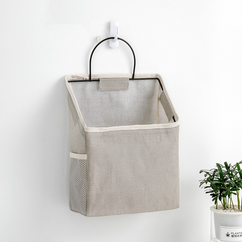 Image of Simple Trendy Hanging Storage Bag, Double Side Pockets Organizer For Bedroom, Bathroom
