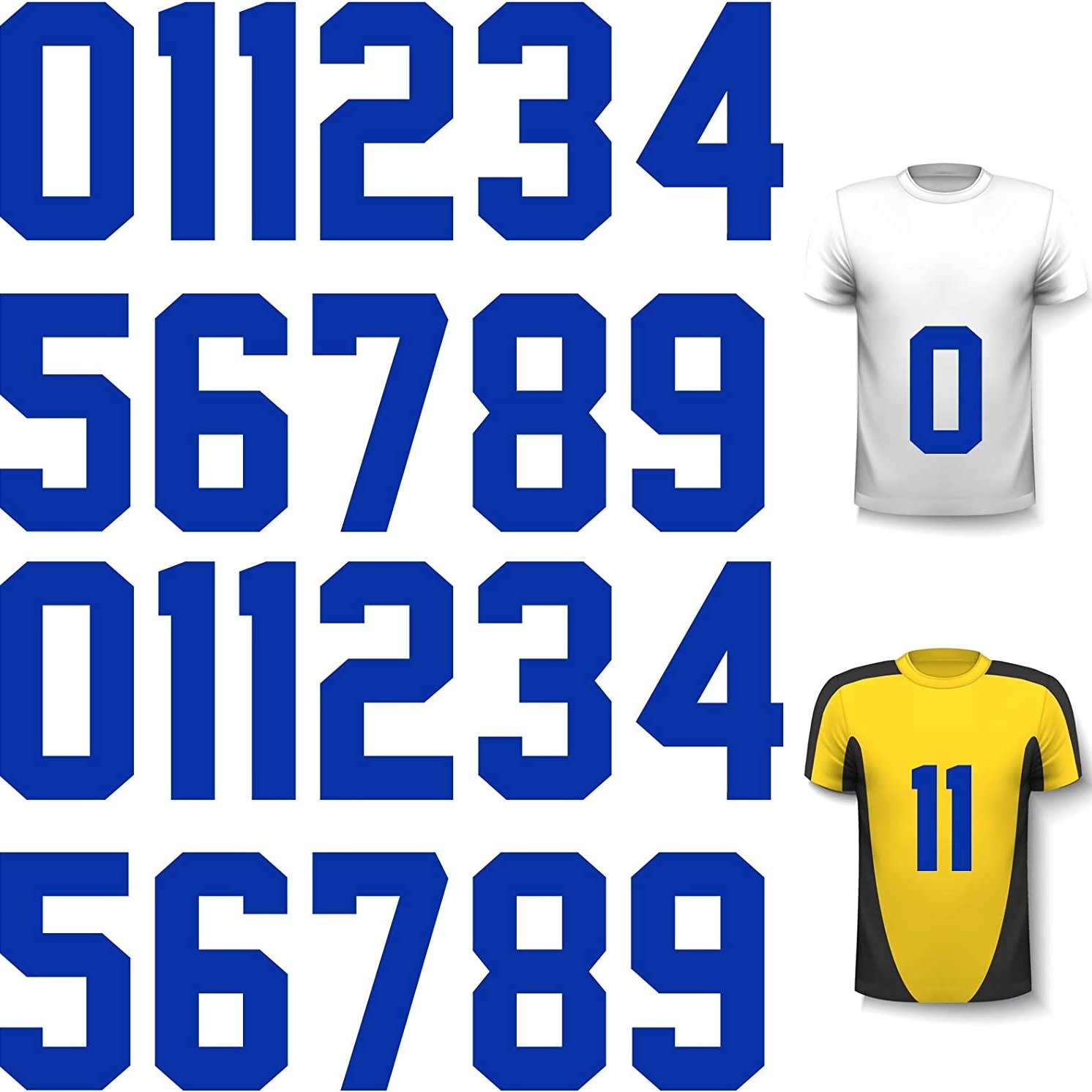 fanbb 8 Inch Athletic Numbers 0-9 Team Pack Iron On Numbers for Basketball  Baseball Football Soccer Jersey (-) - 8 Inch Athletic Numbers 0-9 Team Pack Iron  On Numbers for Basketball Baseball