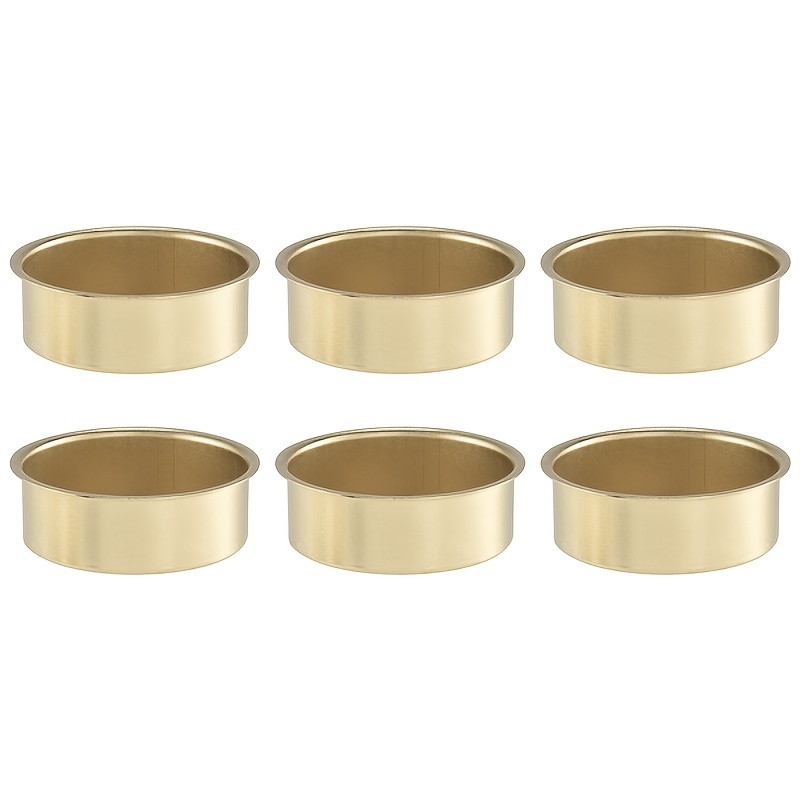 6 Golden Metal Handicraft Candle Cups Electroplating - Temu