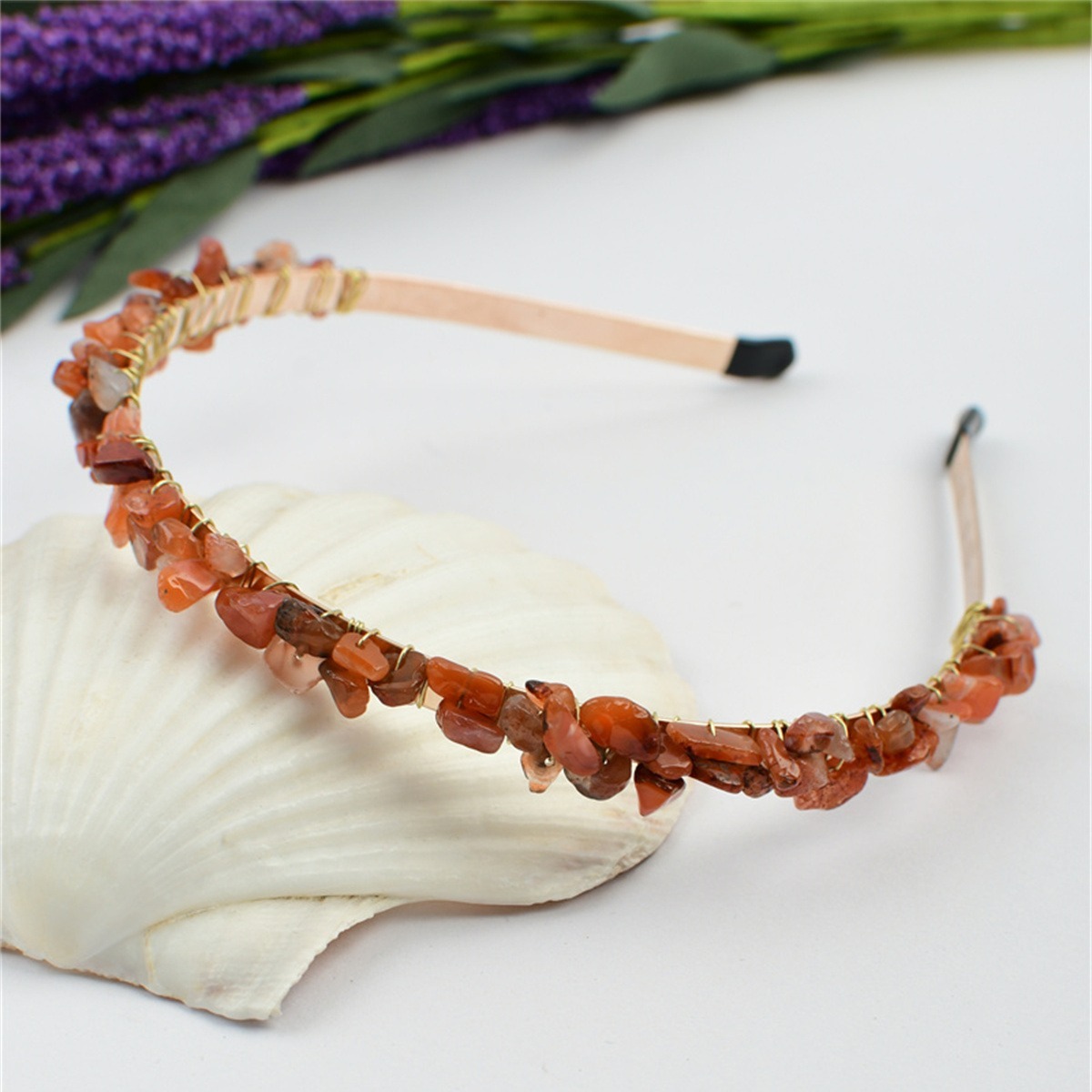 Rose Quartz Amethyst Mermaid Tiara Headband