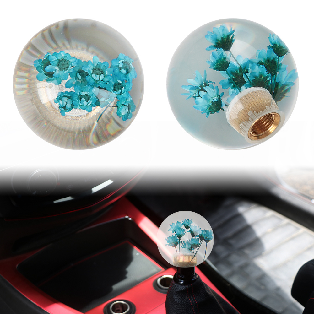 Acrylic Crystal Round Flower Ball Car Gear Shift Knob Manual Temu