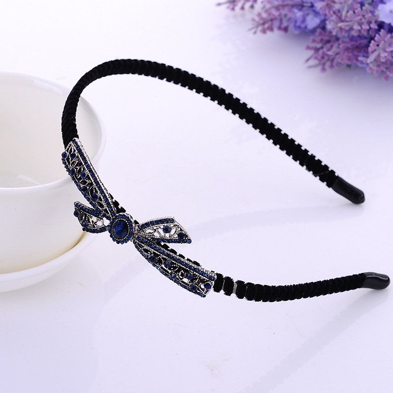 Boho Velvet Crystal Vintage Headband Rhinestone Bow Hair Accessories