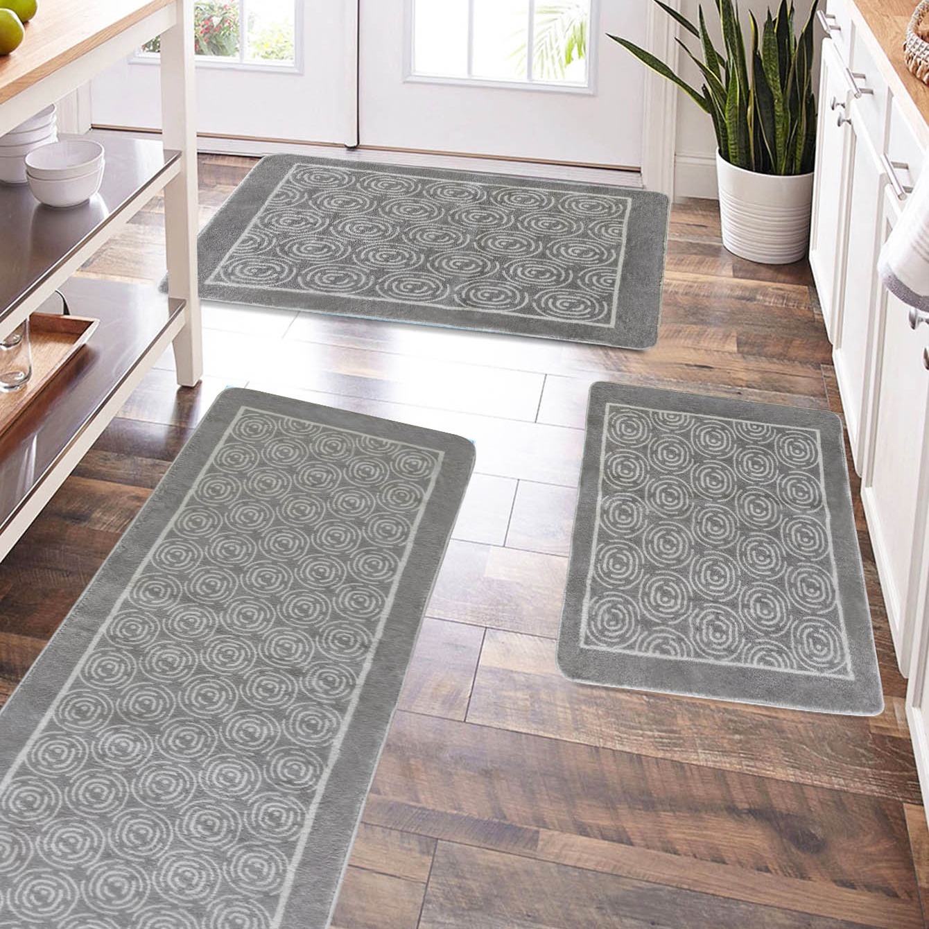 1pc Imitation Cashmere Kitchen Floor Mat Washable Kitchen Rug Non