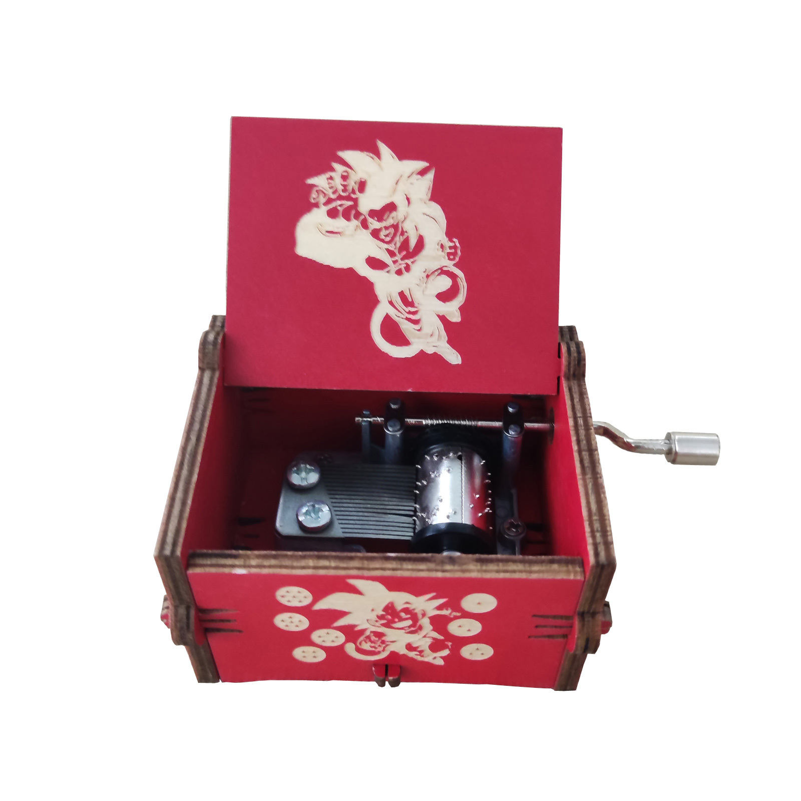 Dragão vermelho bola caixa de música manivela caixa musical de madeira  esculpida presentes musicais, jogar dragon ball z-tapion tema figura  brinquedo - AliExpress