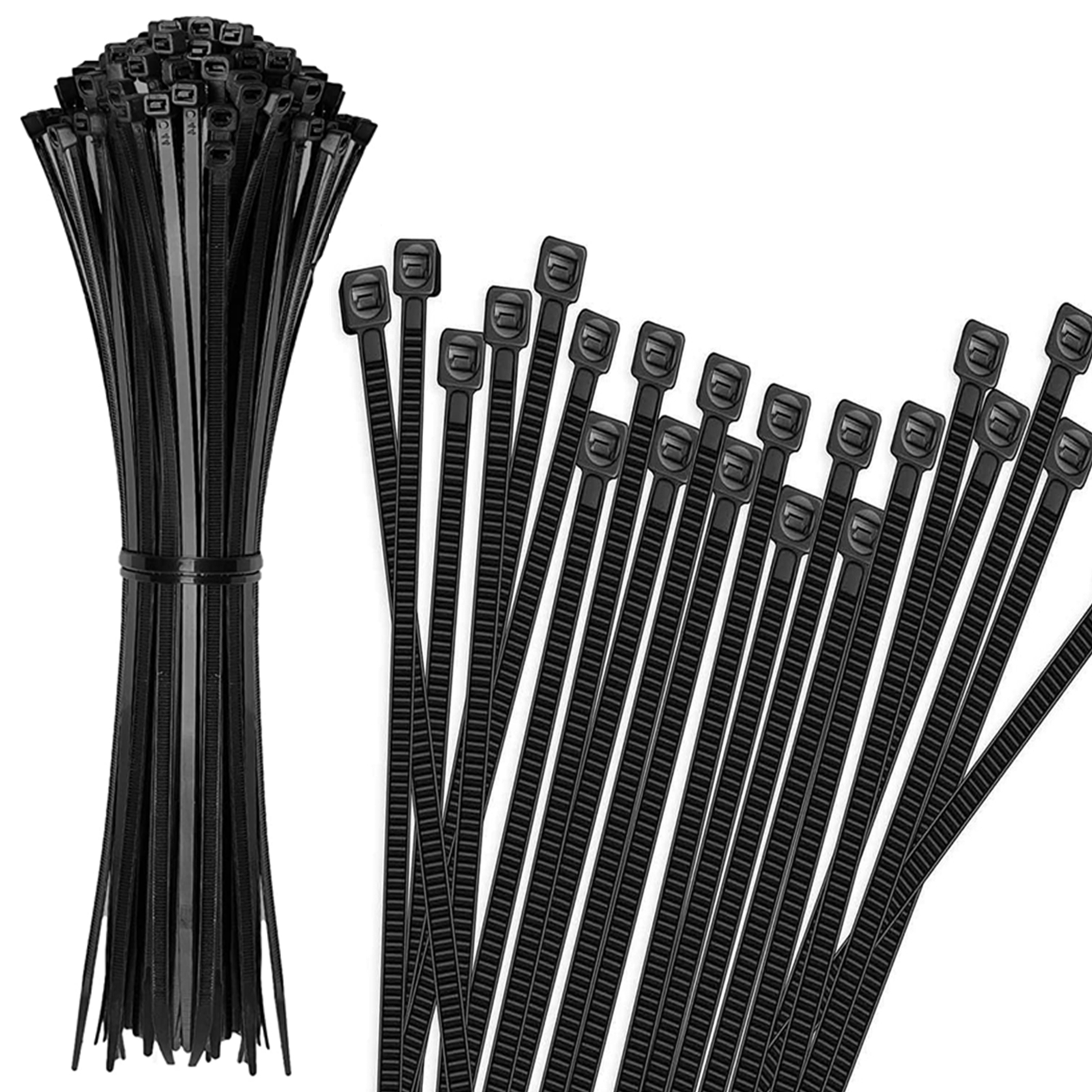 Cable Zip Ties 100 500 Pack Assorted Sizes Self Locking Nylon Cord Management