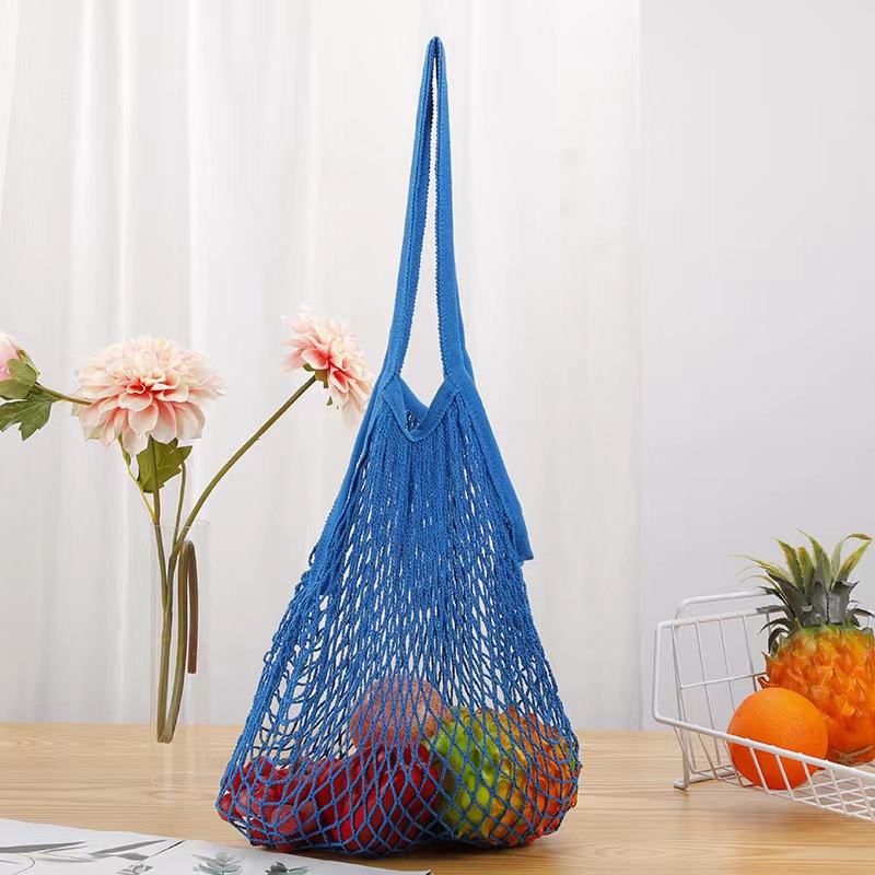 Reusable Grocery Net Bags, Cotton Net Tote, Washable, Foldable, Farmer's  Market Bag for Fruits and Vegetables, String Mesh Shopping Storage Bag with