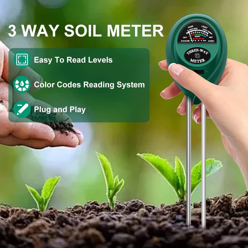 Soil Moisture Meter, 3in1 Plant Moisture/light/ph Test Kit, Soil