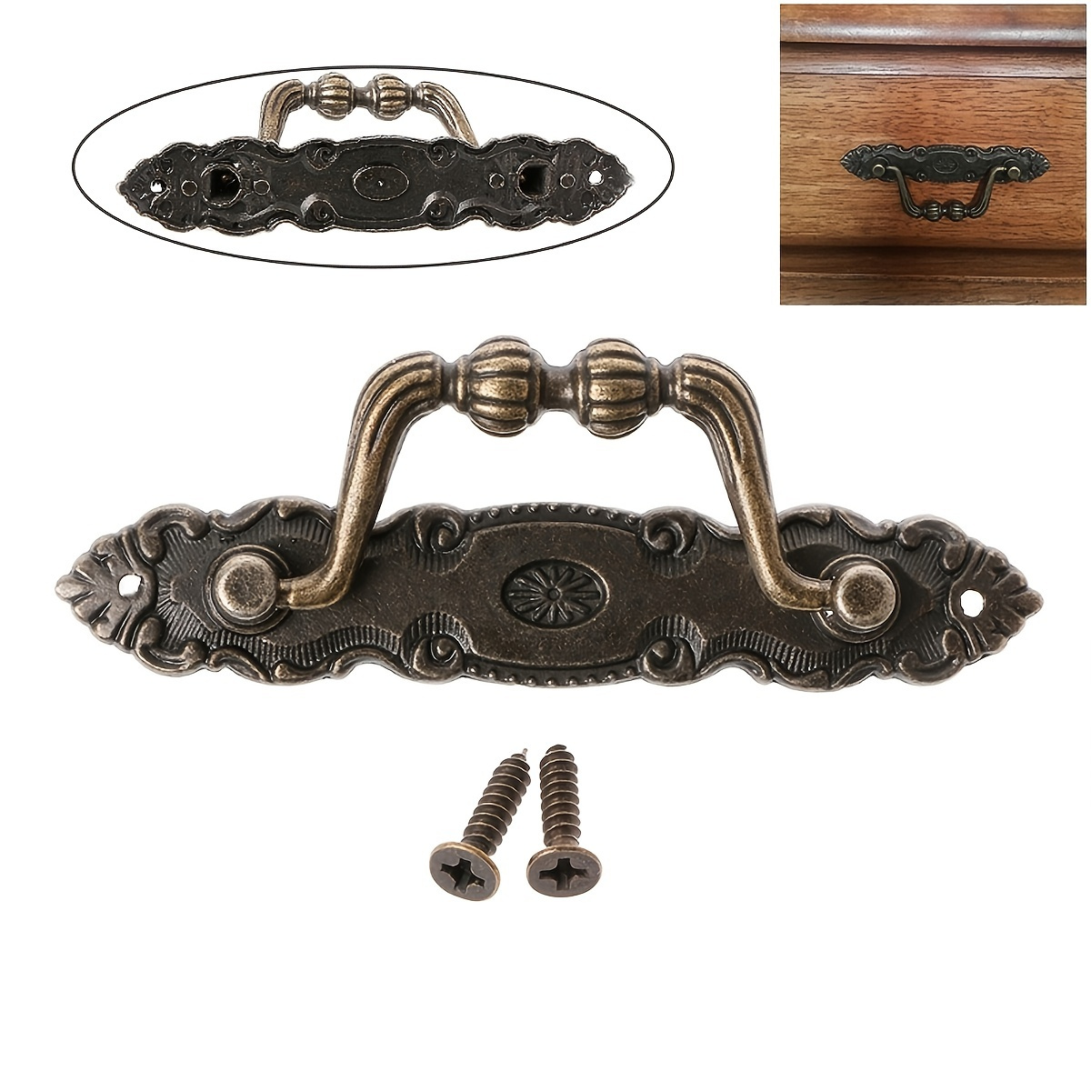 Vintage Style Drop Bail Pulls Antique Bronze Swing Drawer - Temu Canada
