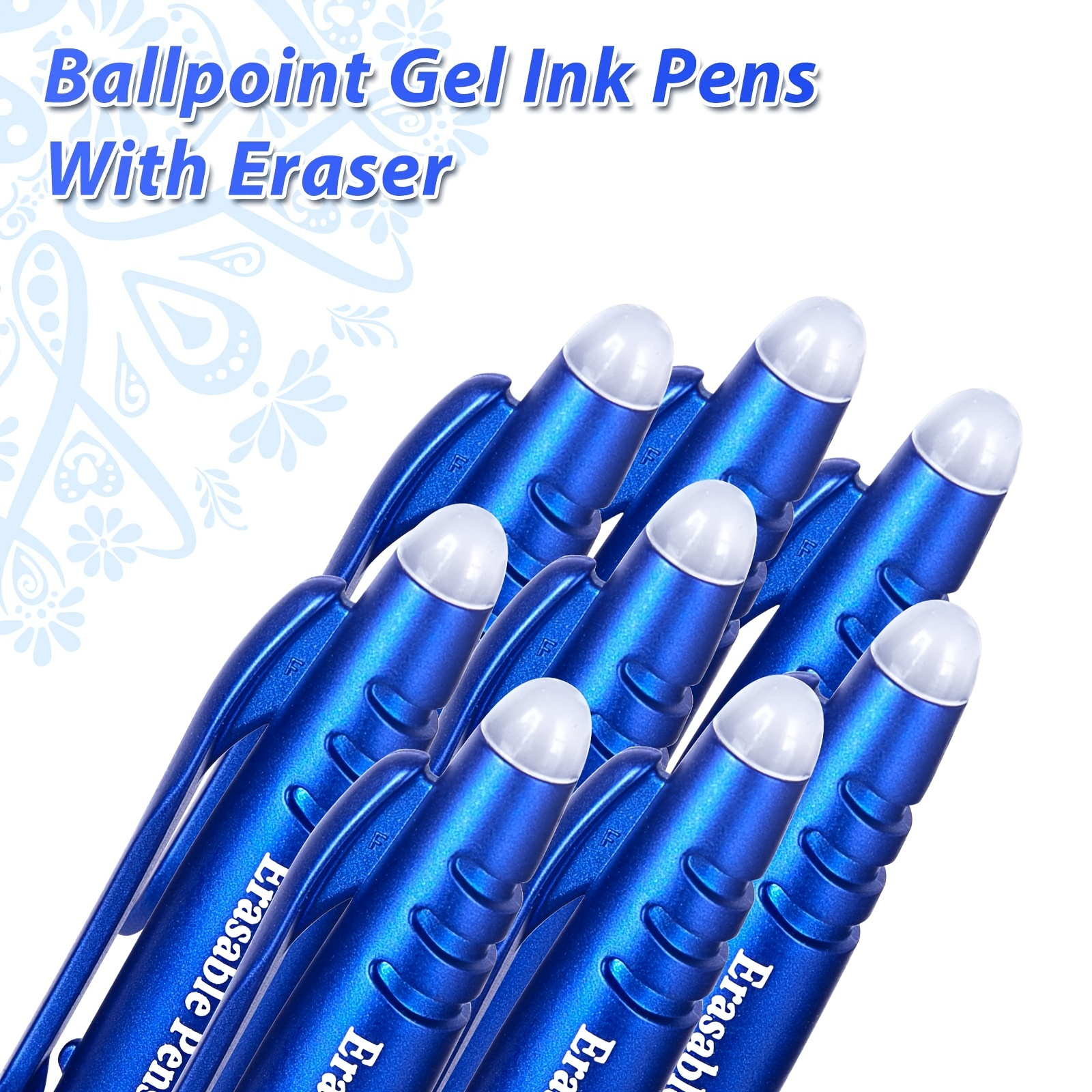 BBLIKE Bolígrafos borrable, 12 unidades de Bolígrafo de Gel y 20 Bolígrafos  de Fricción, 0,7 mm, Punta de Gel, Bolis Borrables, Bolígrafo con Goma de  Borrar, Bolígrafos Borrables (azul negro : 