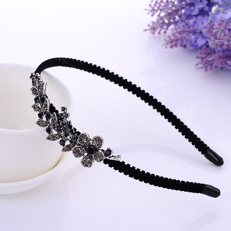 Boho Velvet Crystal Vintage Headband Rhinestone Bow Hair Accessories