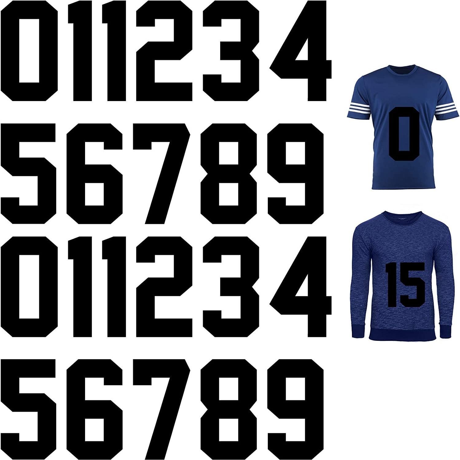 TeeWin Numbers Kit(0-9),8 Tall for Sports T-Shirt Jersey Football  Baseball,Iron On, Heat Transfer, Team,t-Shirt(Style D)