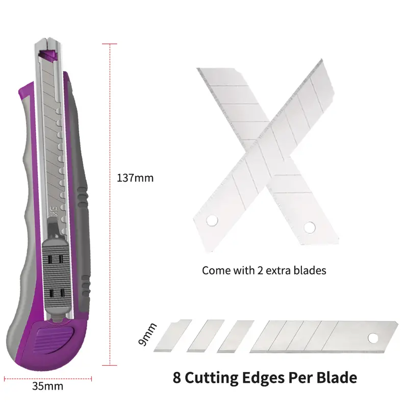 Utility Knife Sk 5 Blade Paper Cutter Retractable Box Cutter - Temu