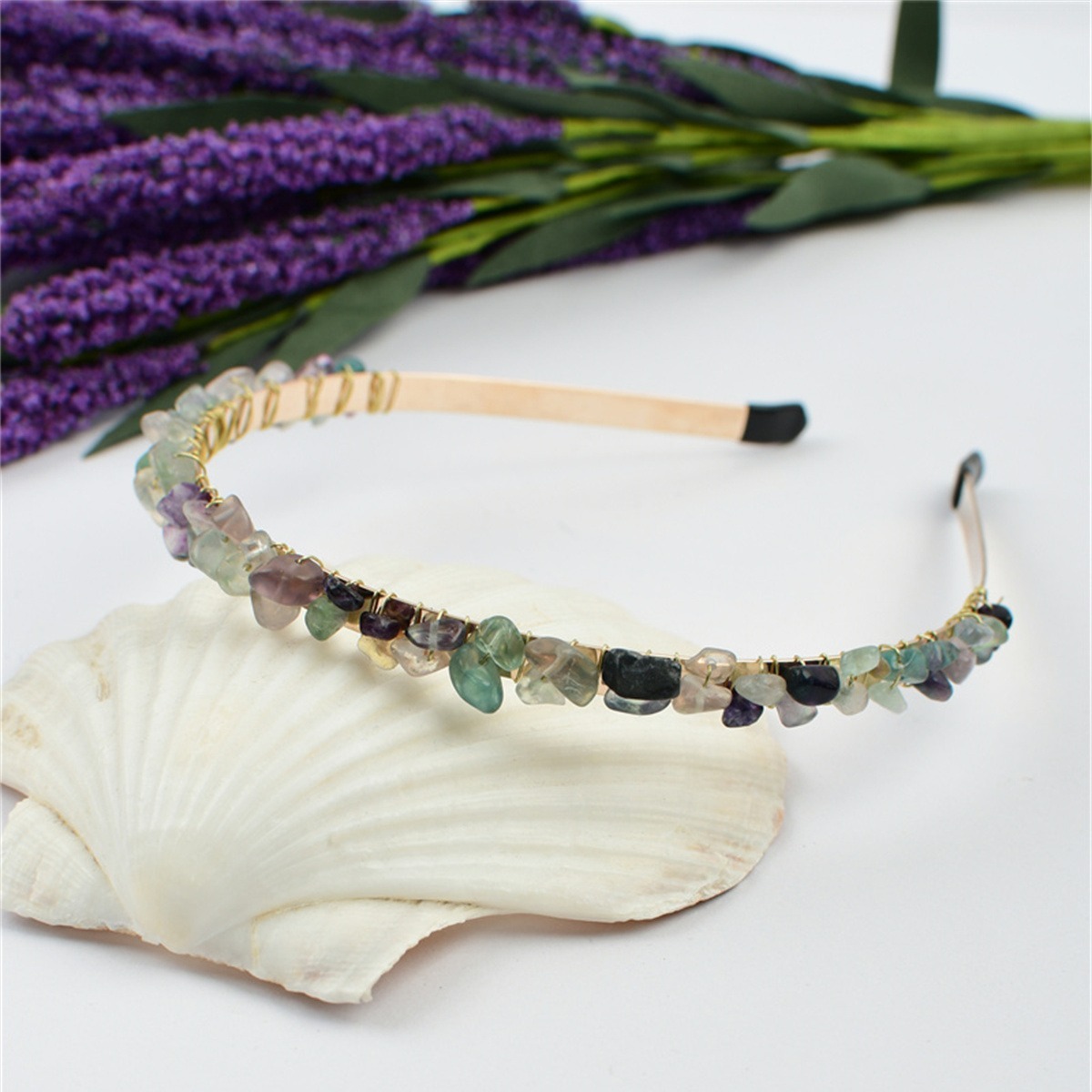 Rose Quartz Amethyst Mermaid Tiara Headband