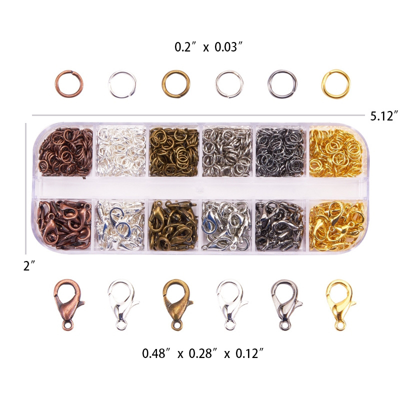 6 Colors Alloy Lobster Claw Clasps And Iron Jump Rings Diy Finding Set