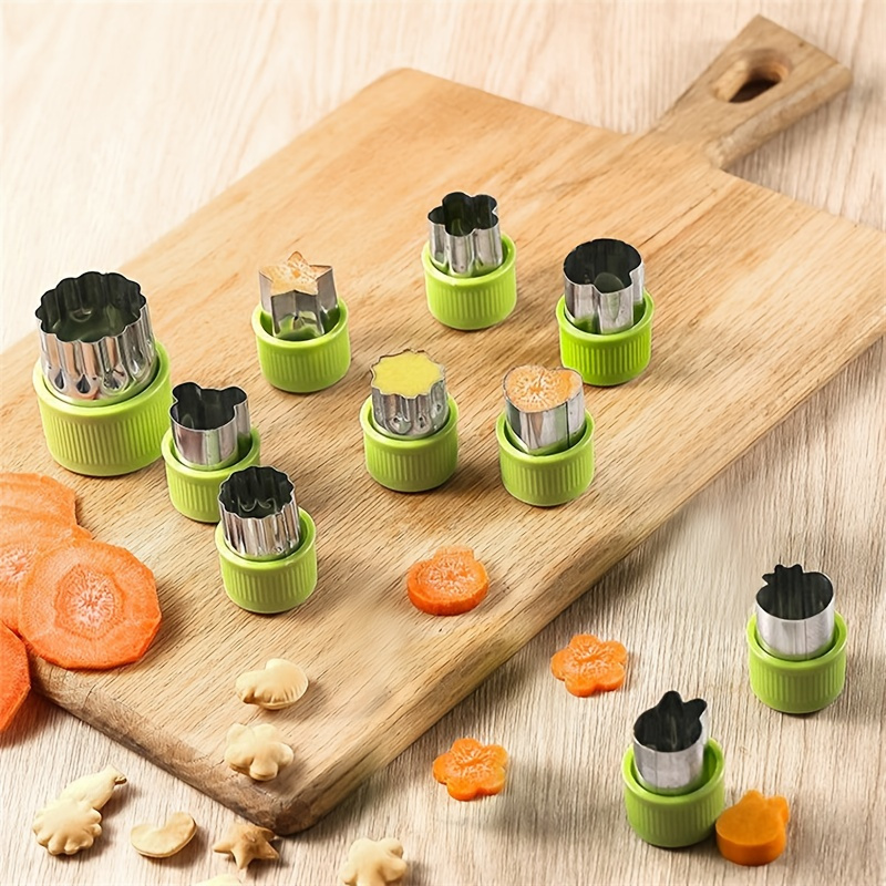  Vegetable Cutter Shapes Set Mini Sizes Cookie Cutters Set Fruit  Cookie Stamps Mold: Home & Kitchen