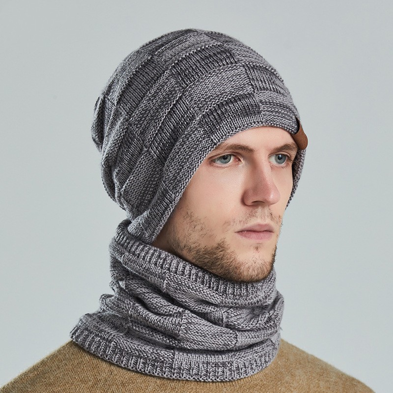 Jusqu'à 63% Ensemble bonnet en tricot avec cache-cou unisexe
