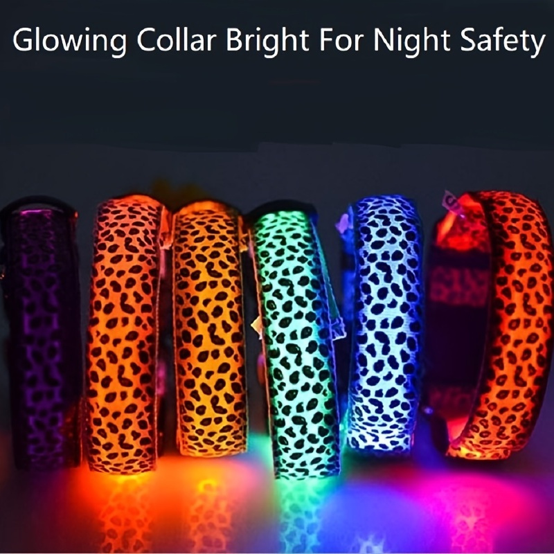  VEEVIIY Luces de perro para caminar por la noche, 4 modos de luz  para collar de perro con clip de luz LED que cambia de color, luz nocturna  impermeable para perro