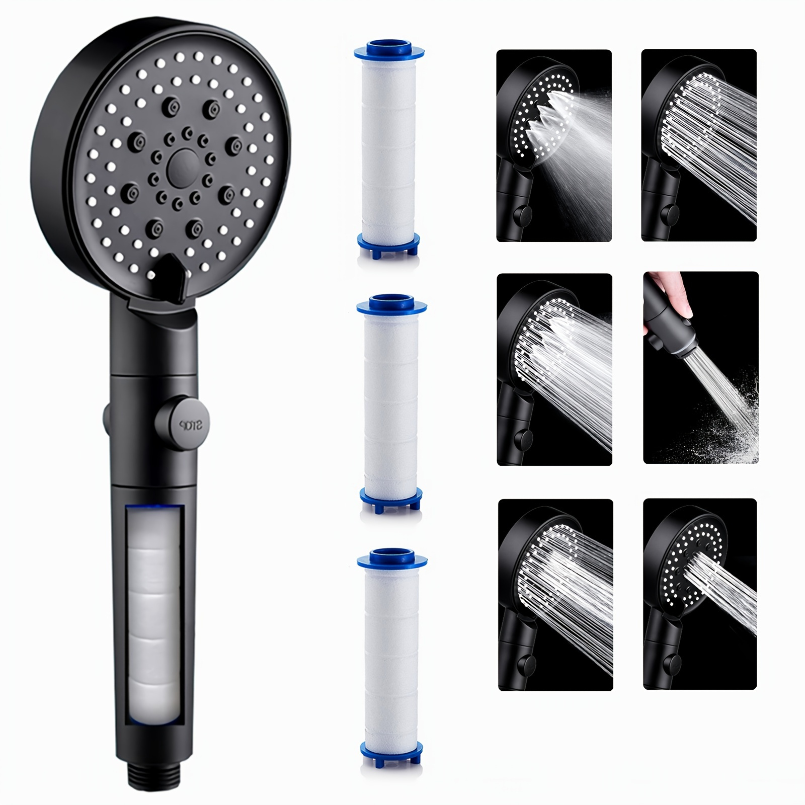 

Experience A Refreshing Shower With Our Handheld Shower Head - 5 Spray Modes, Water Saving, Anti-clog Nozzles & 3 Filters For Hard Water Removal!