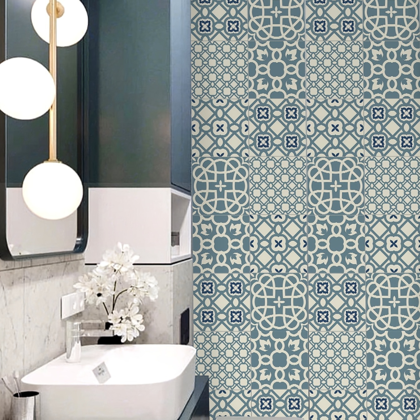 Bohemian Patterned Wall Stickers - Waterproof Pvc Tiles For Kitchen And  Bathroom Decor - Temu United Arab Emirates
