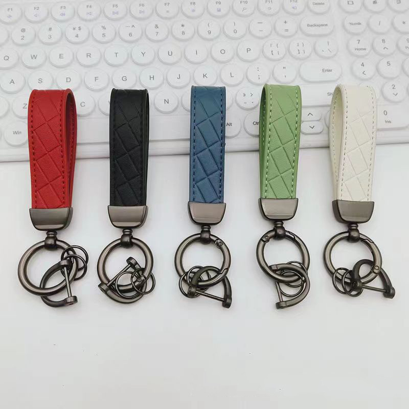 Leather Car Keychain, Car Automotive Key Chain With Anti-lost D-Ring, Simple Key Chain Key Key Ring Lanyard Pendant For Men Women