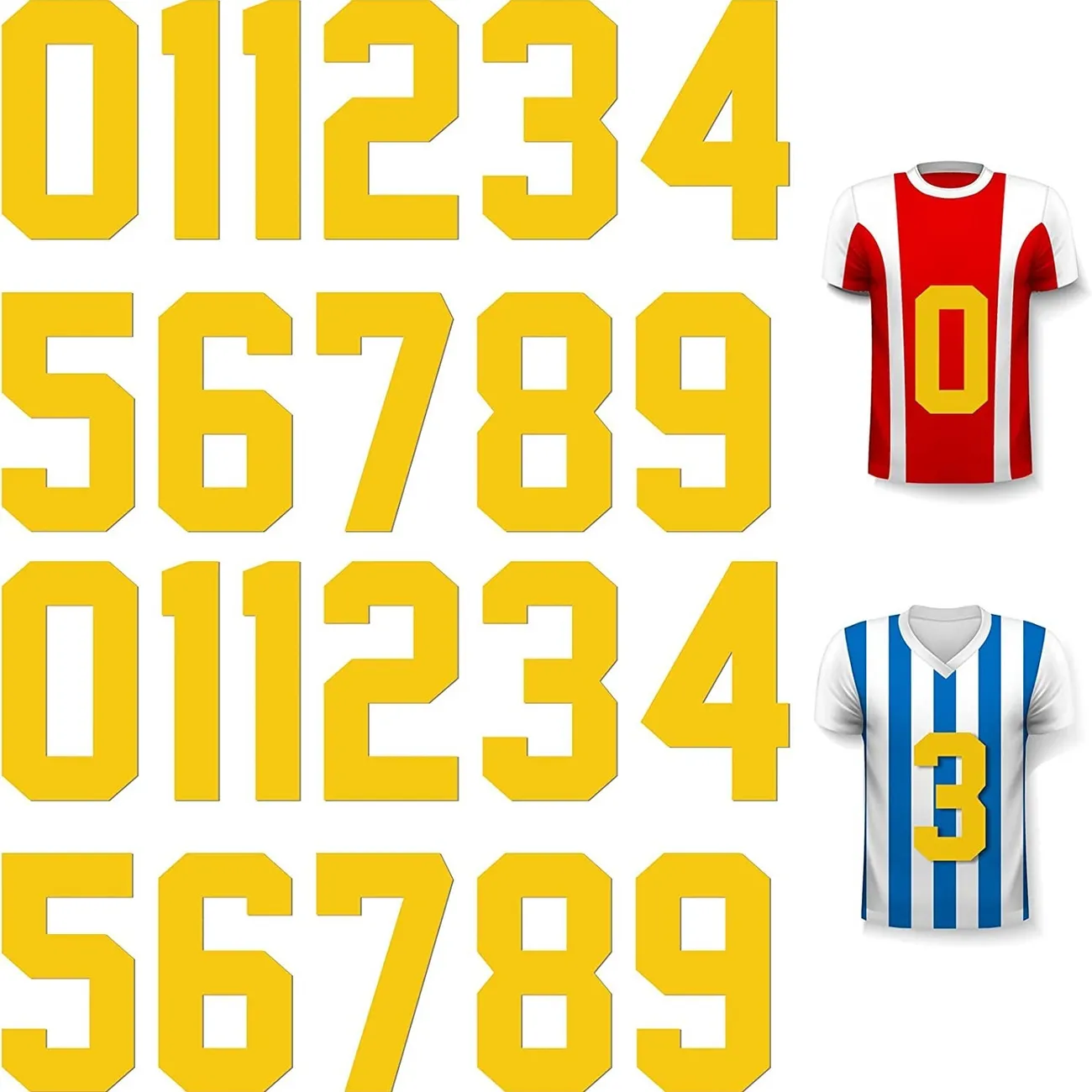Iron On Numbers T Shirt Heat Transfer Numbers 0 To 9 Jersey