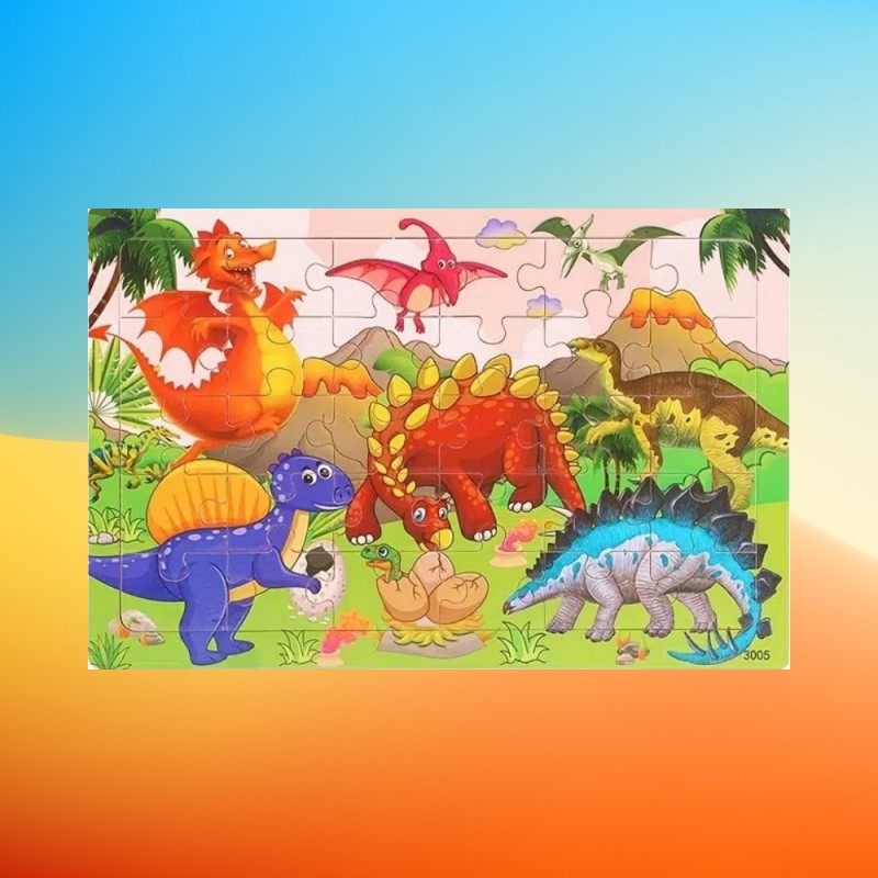 puzzle bois animaux - Dino™