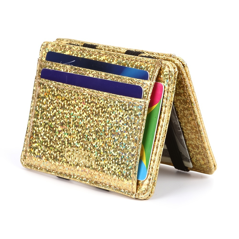 Glitter Rhinestone Business Card Holder, Luxury Metal Card Storage