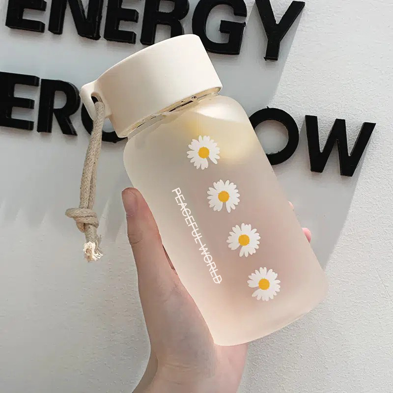 Ins Simple Fashion Small Daisy Water Bottles Summer Portable