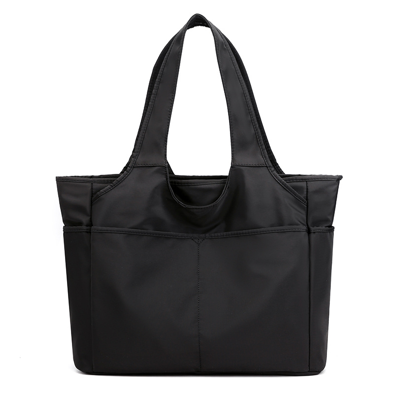 Retro Nylon Hand Tote Bag, Handbag, Simple Waterproof Light Weight Large Capacity Shoulder Purse for Work,Temu