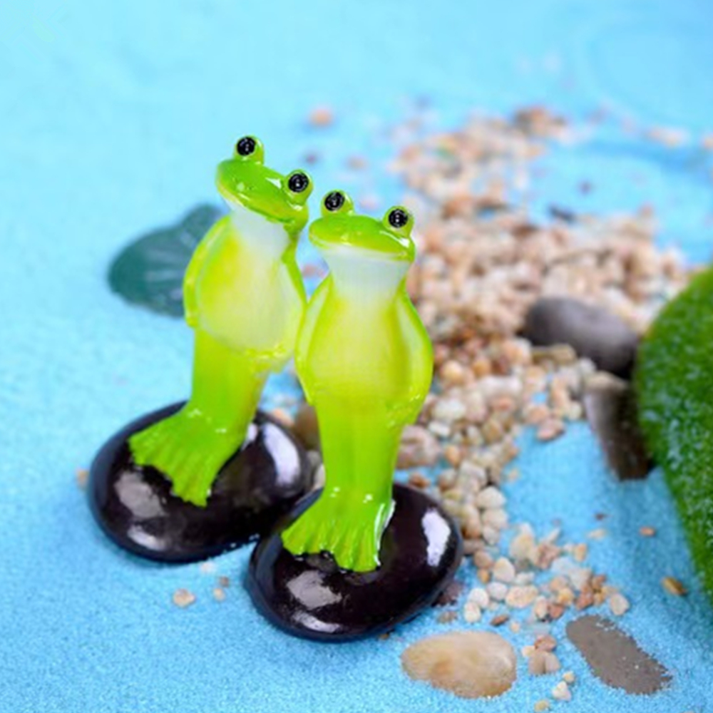 6 Pcs Resin Mini Frogs Cute Frog Miniature Figurines Animals Model Fairy  Garden Miniature Moss Landscape DIY Crafts Ornament Accessories for Home