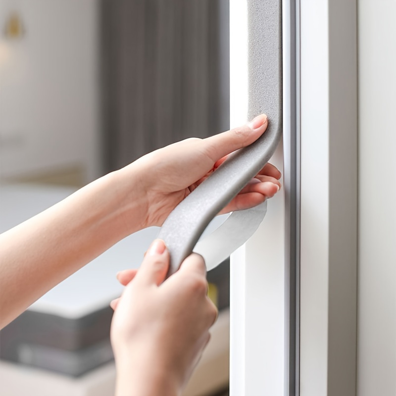 

2pcs Door And Window Sealing Sponge Adhesive Strip Sound Insulation Strip Self-adhesive Warm Windproof Strip Wooden Door Glass Door Sticker, 0.59in/1.18in