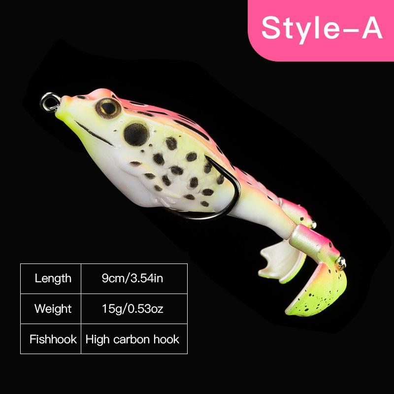 9cm/25g Fishing Bait Wear Resistant Realistic Silicone Frog Bait with Vivid  Eye