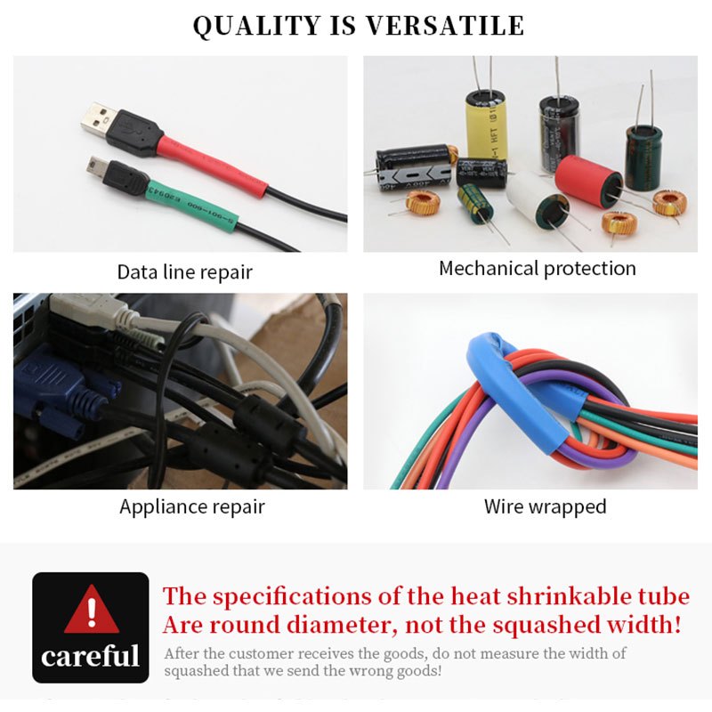  164 328pcs 2 1 heat shrinkable tubing insulation polyolefin shrinking tube wire Product details 0