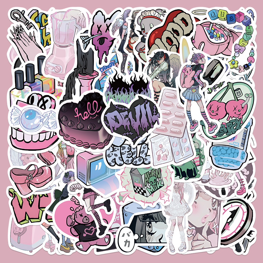 Girl Heart Domi Girl Graffiti Waterproof Stickers Diy Decor - Temu ...