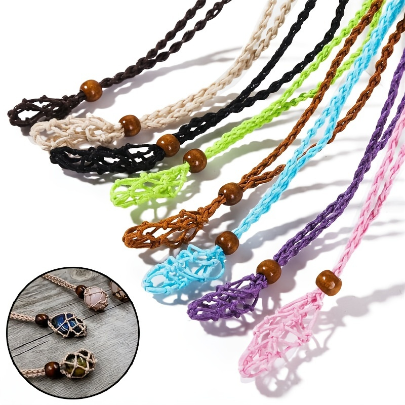 New Crystal Holder Cage Necklace Interchangeable Adjustable Crystal Net  Metal Necklace for Women Men Stone Collecting Holder