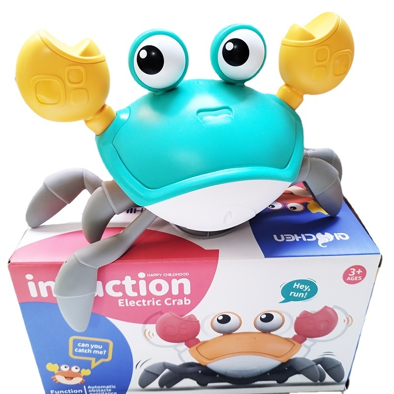 Children's Electric Running Away Crab Toy With Sound Music, Luminous Automatic Induction