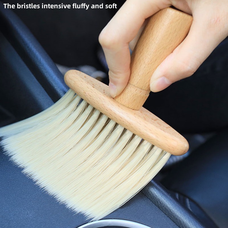 Wooden Long Bristle Brush For Cleaning Dust Fluff Long - Temu