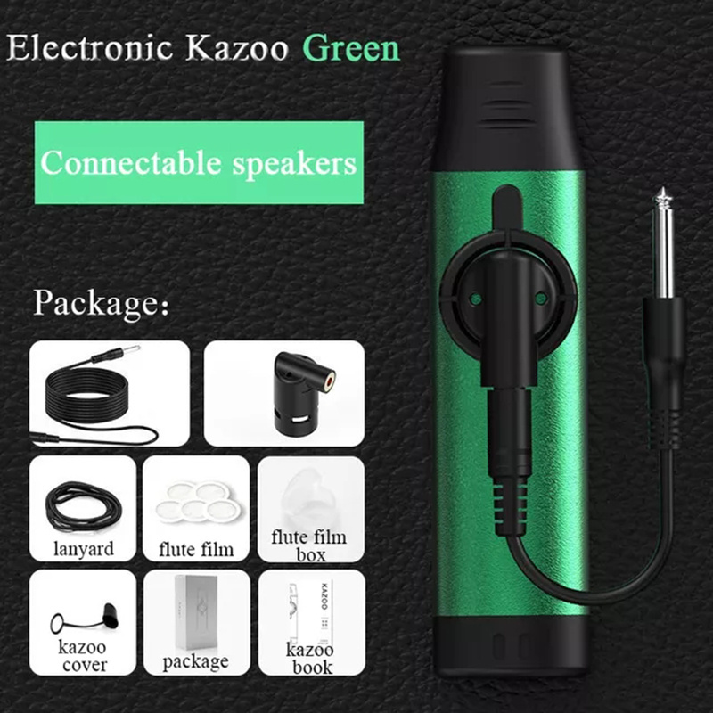 Electronic Music Kazoo With Pickup Metal Kazoo Niche Musical Instrument  Easy To Learn Music Gift Good Companion For Guitar