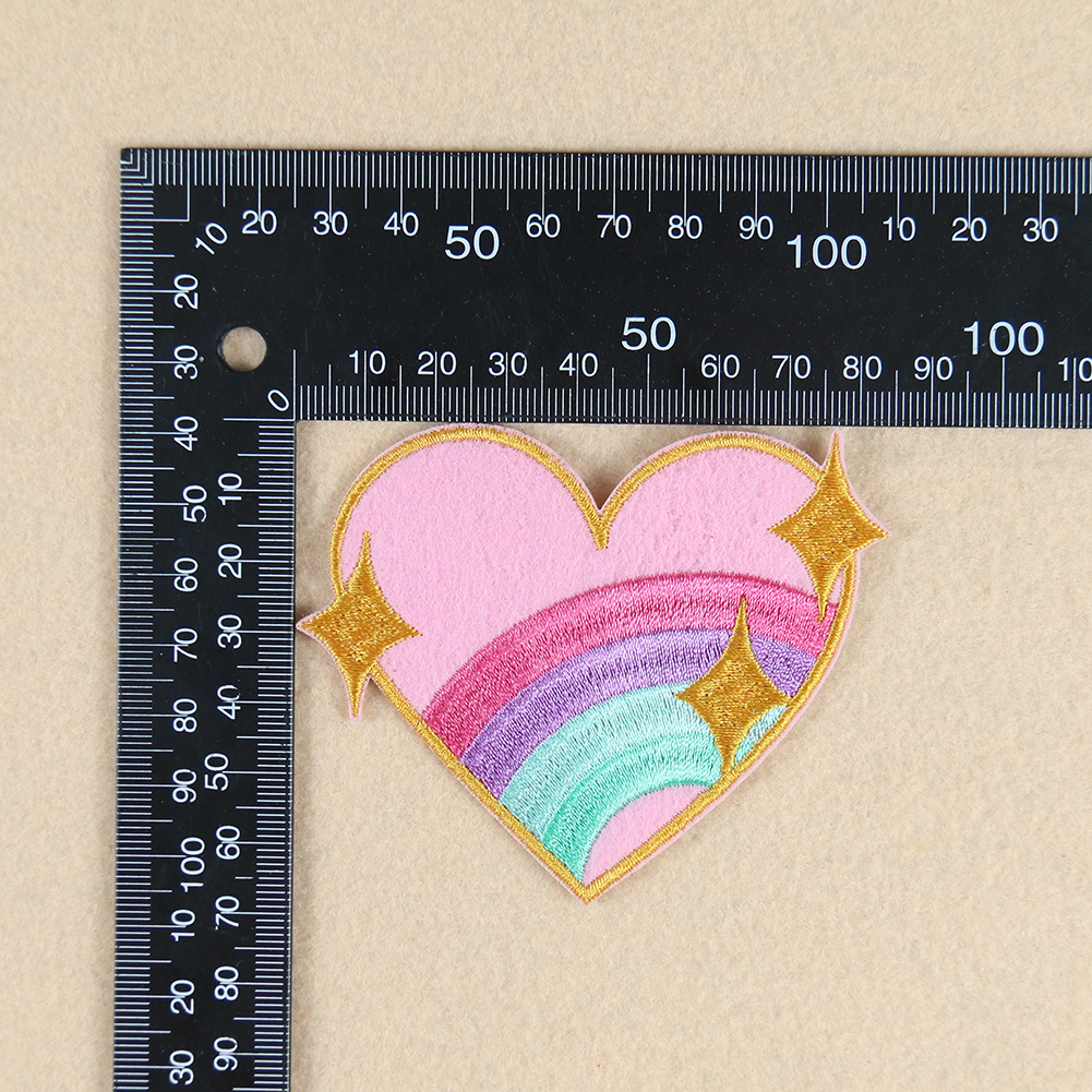 Fashion Culture Growing Heart Embroidered Iron On Patch Applique, Rainbow